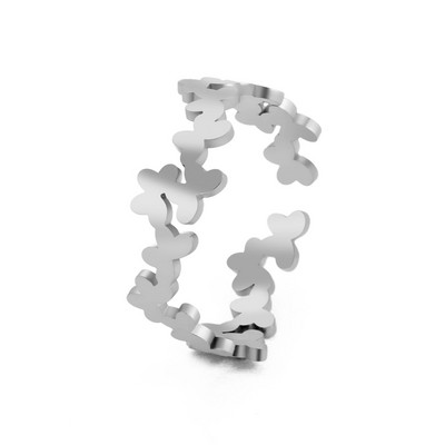 Teamer nerūdijančio plieno žiedai moterims, reguliuojamas raganos mazgas, širdis, gėlė, gyvatė, kryžius, pirštų žiedas, papuošalai Valentino dienos dovana