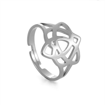 Teamer nerūdijančio plieno žiedai moterims, reguliuojamas raganos mazgas, širdis, gėlė, gyvatė, kryžius, pirštų žiedas, papuošalai Valentino dienos dovana