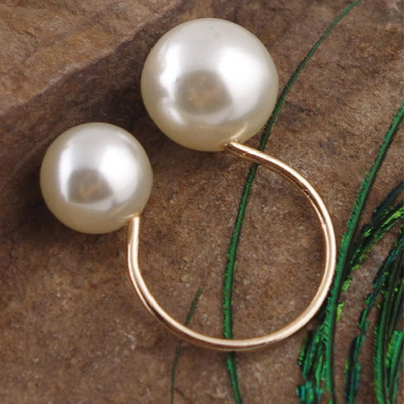 Inel de perle la modă Deschidere în formă de U Inel de culoare auriu reglabil pentru femei Bijuterii noi