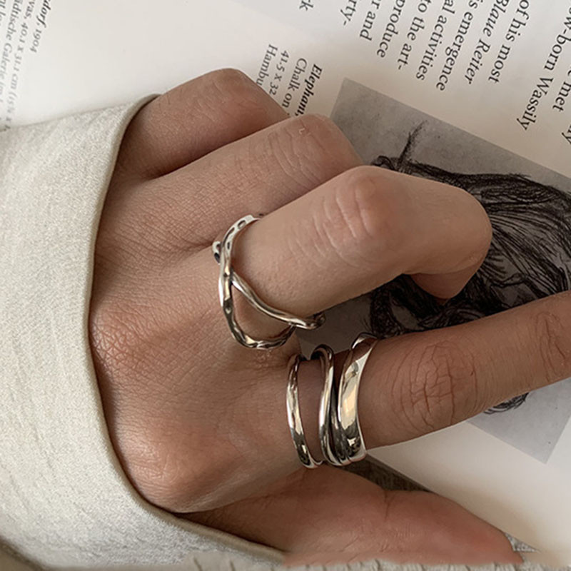 XIYANIKE ezüst színű vintage, keresztben feltekert ujjgyűrűk nőknek pár minimalista party ékszer ajándék allergia megelőzésére