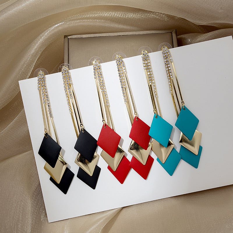 Túlzott geometriai hosszú bojt koreai fülbevalók szokatlan fülbevalók 2022 trendi függő fülbevalók, gyönyörű női ékszerek