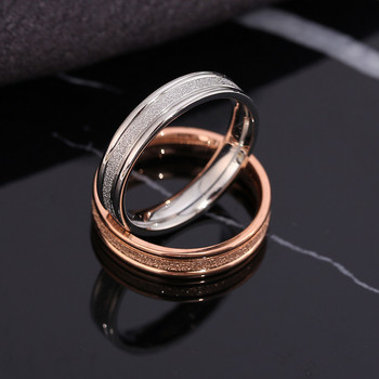 KNOCK Rose Gold Χρώμα Frosted Finger Ring Δαχτυλίδι γάμου δαχτυλίδι αρραβώνων Κοσμήματα 316L από ανοξείδωτο ατσάλι Κορυφαία ποιότητα Never Fade
