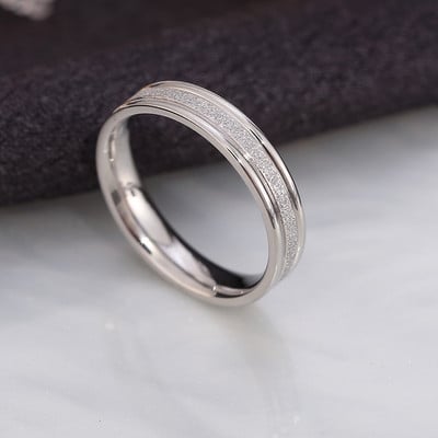 KNOCK Inel de deget matuit de culoare aur roz Inel de nuntă Inel de logodnă Bijuterii din oțel inoxidabil 316L de calitate superioară, care nu se estompează niciodată