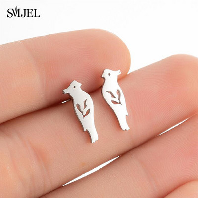 Nerezová oceľová lastovička Malé náušnice s viacerými malými vtáčikmi, dámske šperky s holubicou, plameniakmi, papagájom, vetvou, kolibríkom, žeriavom