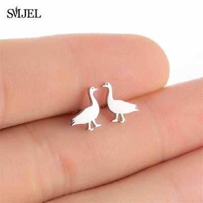 Nerezová oceľová lastovička Malé náušnice s viacerými malými vtáčikmi, dámske šperky s holubicou, plameniakmi, papagájom, vetvou, kolibríkom, žeriavom