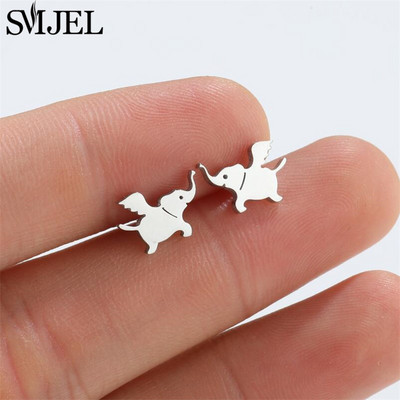 Nerezová oceľová lastovička Malé náušnice s viacerými malými vtáčikmi, dámske šperky s holubicou, plameniakmi, papagájom, vetvou, kolibríkom, žeriavom