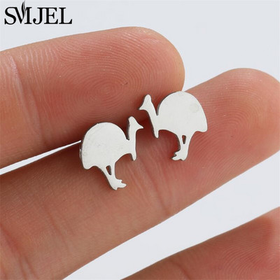 Nerezová oceľová lastovička Malé náušnice s viacerými malými vtáčikmi, dámske šperky s holubicou, plameniakmi, papagájom, vetvou, kolibríkom, žeriavom