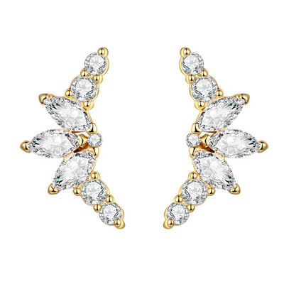 Kórejské módne kubické zirkónové žlté strieborné náušnice pre ženy, zásnubné svadobné trendy šperky darček dievčatá