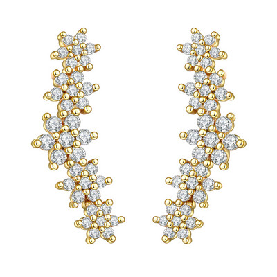 Kórejské módne kubické zirkónové žlté strieborné náušnice pre ženy, zásnubné svadobné trendy šperky darček dievčatá