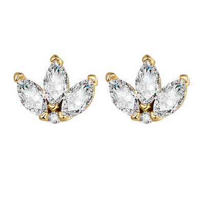 Kórejské módne kubické zirkónové žlté strieborné náušnice pre ženy, zásnubné svadobné trendy šperky darček dievčatá