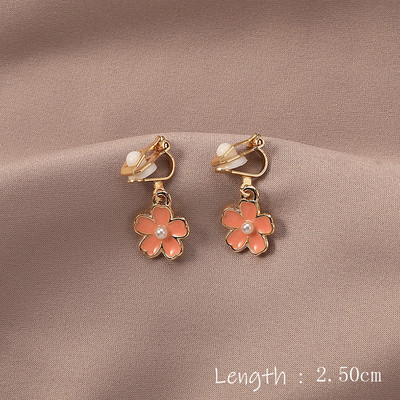 Nové módne dámske kórejské geometrické perlové dlhé náušnice s klipom pre ženy, módne párty bez piercingu