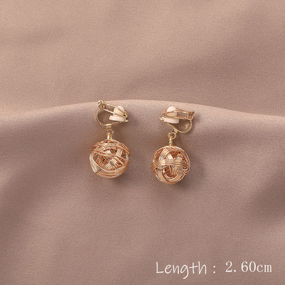 Nové módne dámske kórejské geometrické perlové dlhé náušnice s klipom pre ženy, módne párty bez piercingu