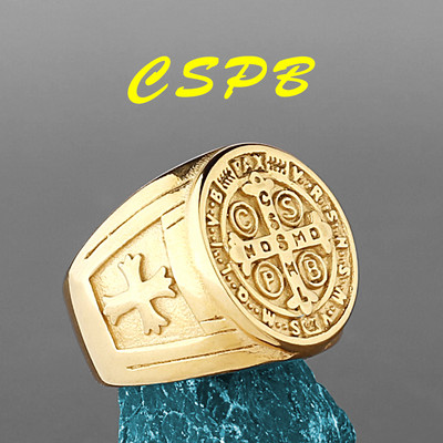 Nerūdijančio plieno Katalikų Kryžiaus Tikėjimo Amuletas Biblija Unisex žiedas Kelių stilių papuošalai Kūrybinių dovanų didmeninė prekyba