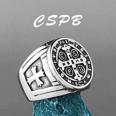 Nerūdijančio plieno Katalikų Kryžiaus Tikėjimo Amuletas Biblija Unisex žiedas Kelių stilių papuošalai Kūrybinių dovanų didmeninė prekyba