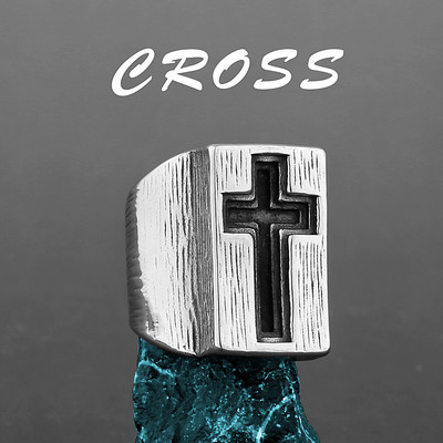 Nerūdijančio plieno Katalikų Kryžiaus Tikėjimo Amuletas Biblija Unisex žiedas Kelių stilių papuošalai Kūrybinių dovanų didmeninė prekyba