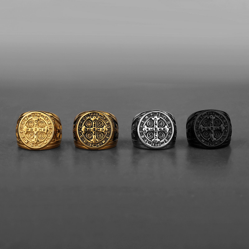 Nerūdijančio plieno Katalikų Kryžiaus Tikėjimo Amuletas Biblija Unisex žiedas Kelių stilių papuošalai Kūrybinių dovanų didmeninė prekyba