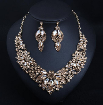Flori exagerate bijuterii de lux set de colier retro stil nou Accesorii de bijuterii din aliaj de calitate superioară pentru femei