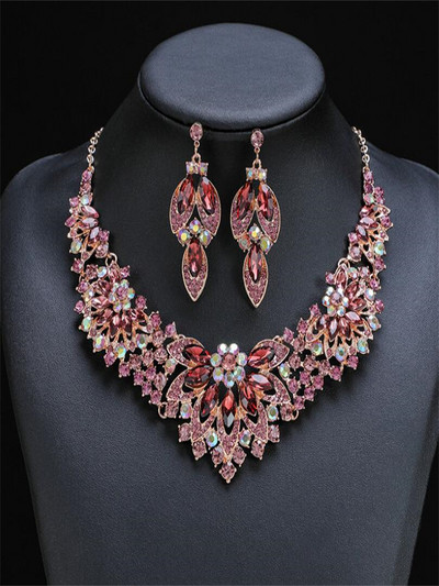 Flori exagerate bijuterii de lux set de colier retro stil nou Accesorii de bijuterii din aliaj de calitate superioară pentru femei