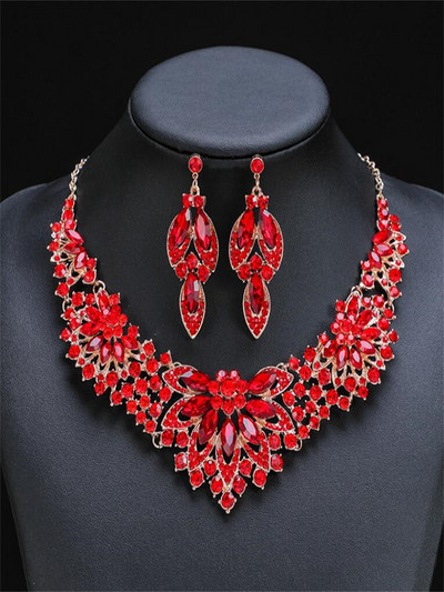 Flori exagerate bijuterii de lux set de colier retro stil nou Accesorii de bijuterii din aliaj de calitate superioară pentru femei
