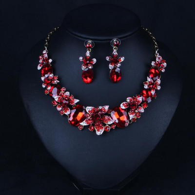 Sada žiarivých krištáľových šperkov z krištáľovej zliatiny, retro krištáľové farebné doplnky pre ženy