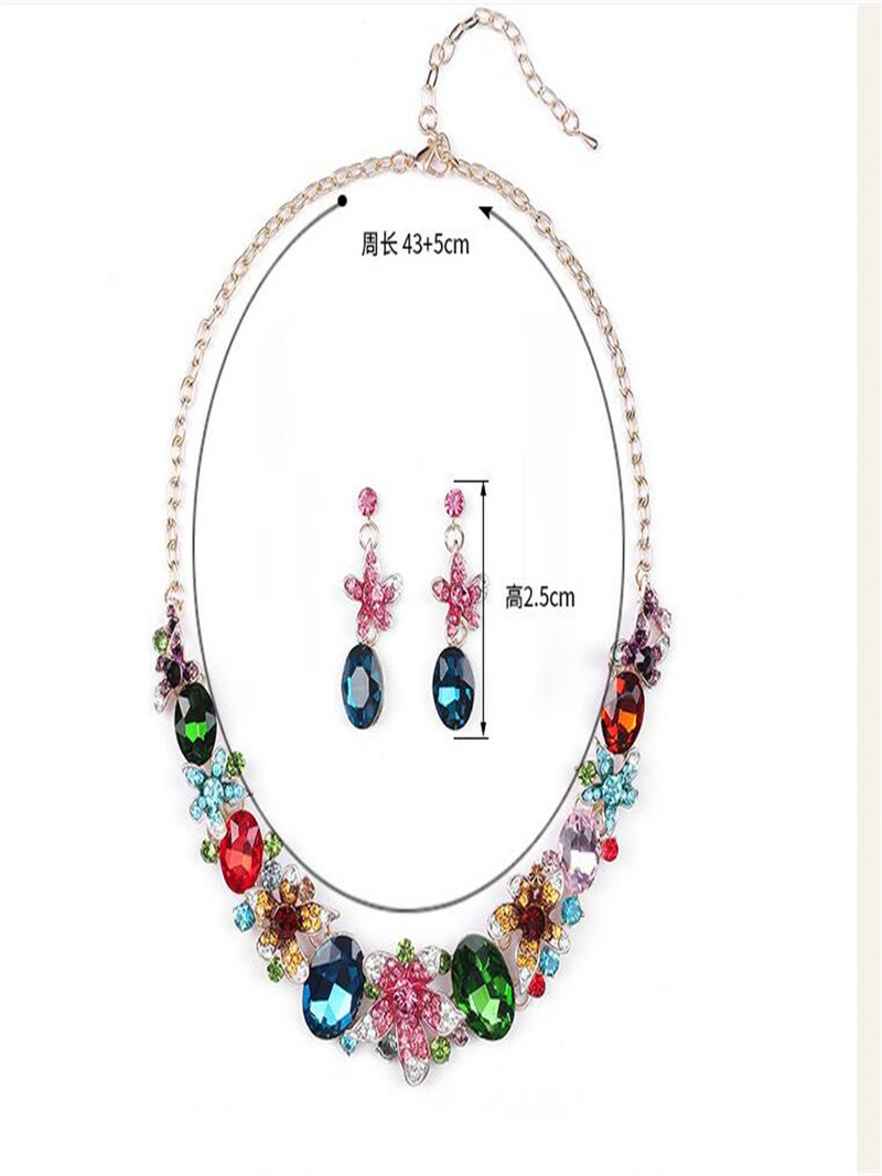 Sada žiarivých krištáľových šperkov z krištáľovej zliatiny, retro krištáľové farebné doplnky pre ženy