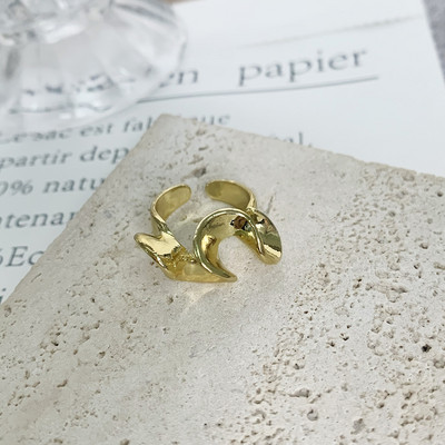 INS Módne strieborné minimalistické nepravidelné krútené prsteňové prstene kreatívne geometrické punkové otváracie prstene pre ženy a dievčatá šperky