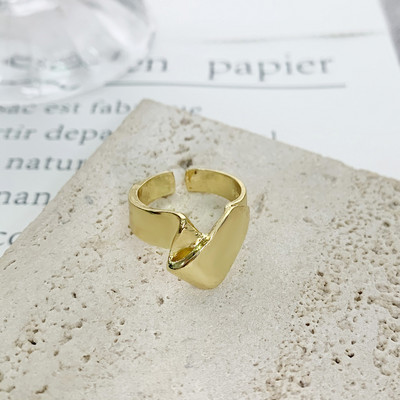 INS Módne strieborné minimalistické nepravidelné krútené prsteňové prstene kreatívne geometrické punkové otváracie prstene pre ženy a dievčatá šperky