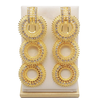 Zlaté náušnice s kameňom, párty šperky, dámske svadobné šperky, sady, kameň, prívesok, náušnice, visiace náušnice