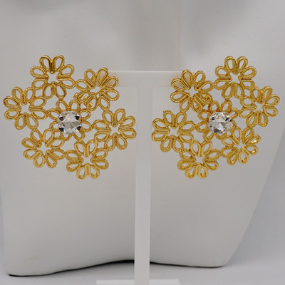 Zlaté náušnice s kameňom, párty šperky, dámske svadobné šperky, sady, kameň, prívesok, náušnice, visiace náušnice