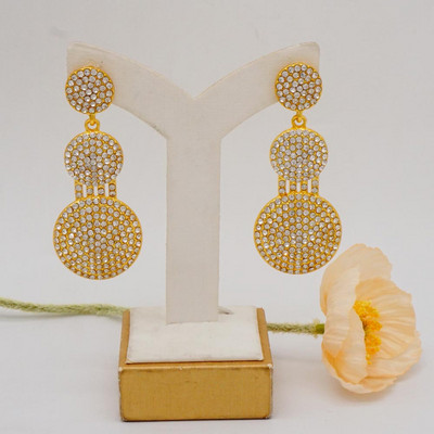 Zlaté náušnice s kameňom, párty šperky, dámske svadobné šperky, sady, kameň, prívesok, náušnice, visiace náušnice