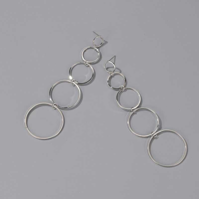 Új kreatív divatos, üreges, kör alakú lánc hosszú medálos fülbevaló nőknek Divatos születésnapi ékszer