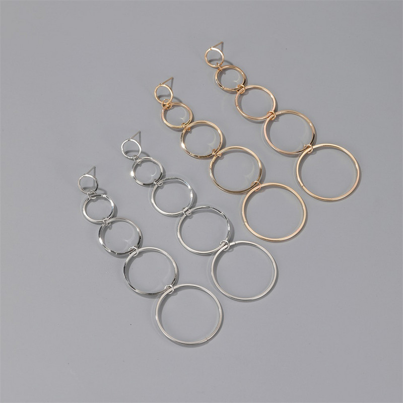 Új kreatív divatos, üreges, kör alakú lánc hosszú medálos fülbevaló nőknek Divatos születésnapi ékszer