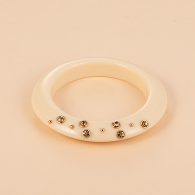 6 stílusos, divatos indiai ékszerkészlet nőknek. Aranyos akril, nagy gyűrűvel és karkötővel, gyanta bűbájjal, kristály karperecekkel lányoknak