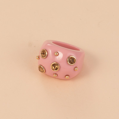 6 stílusos, divatos indiai ékszerkészlet nőknek. Aranyos akril, nagy gyűrűvel és karkötővel, gyanta bűbájjal, kristály karperecekkel lányoknak