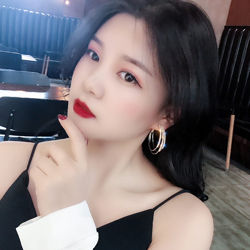 Sjajne okrugle naušnice s pretjeranim kamenčićima Velike okrugle naušnice za žene Modni dodaci za nakit Brincos 2021.