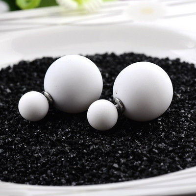 Forrón eladó kétoldalas nagy gyöngy fülbevaló 10 cukorka színű gumi nagy golyós fülbevaló női parti gyöngy fülbevaló ékszer ajándék