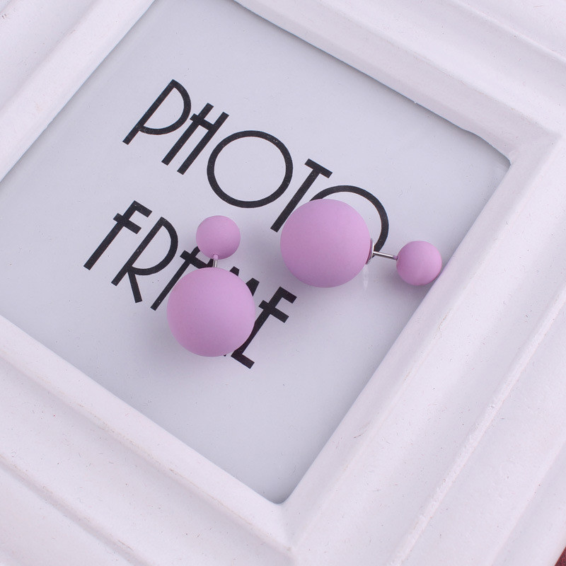 Forrón eladó kétoldalas nagy gyöngy fülbevaló 10 cukorka színű gumi nagy golyós fülbevaló női parti gyöngy fülbevaló ékszer ajándék