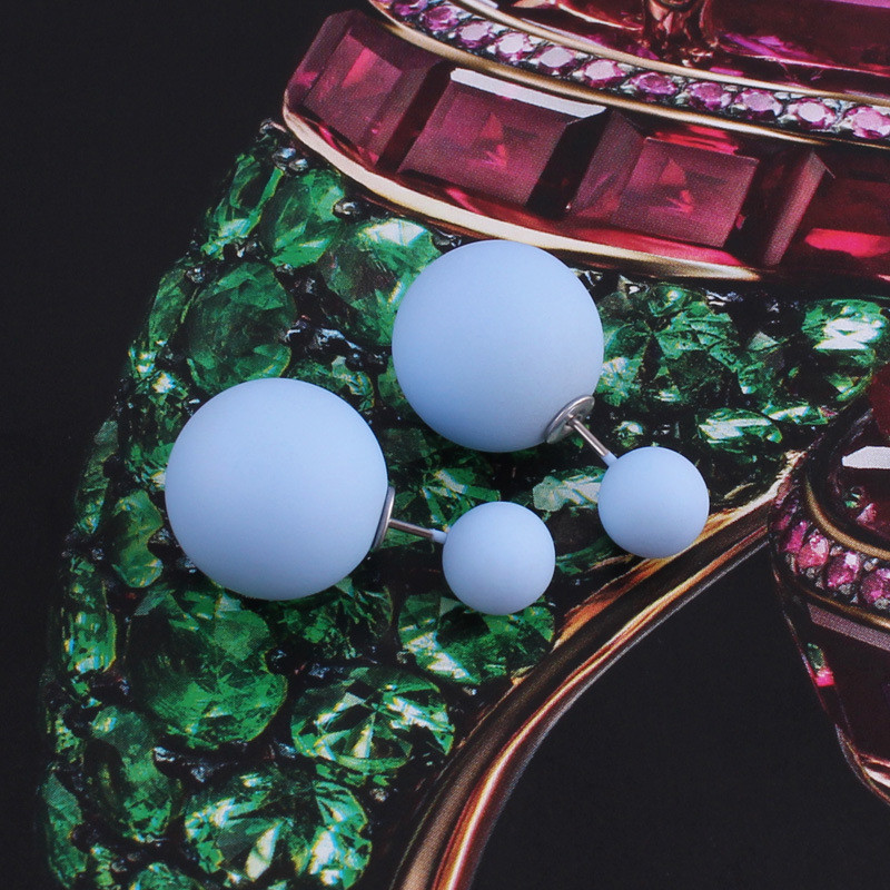 Forrón eladó kétoldalas nagy gyöngy fülbevaló 10 cukorka színű gumi nagy golyós fülbevaló női parti gyöngy fülbevaló ékszer ajándék