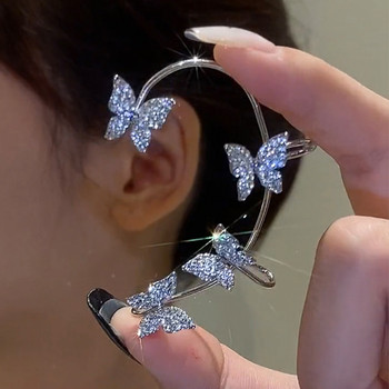 Μόδα Snowflake Ear Clip Μανσέτα αυτιών για γυναίκες κορίτσια Μοντέρνα σκουλαρίκια με κλιπ πεταλούδα χωρίς διάτρηση Δώρο γαμήλιου κοσμήματος