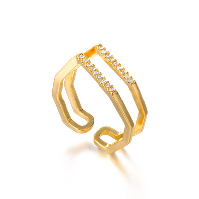 Inele 2022 pentru femei, geometric, rotund, zircon, inel deschis, cuplu punk, vintage, culoare auriu, bijuterii de nunta din oțel inoxidabil, cadou