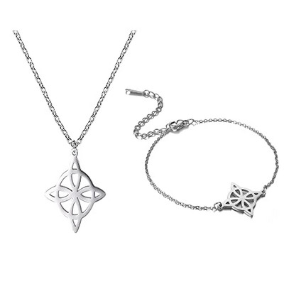 Boszorkánycsomó Ékszerkészletek Női Nyaklánc Boszorkányság védelem Amulett karkötő Fülbevaló Gyűrűk Kiegészítő szett Valentin-napi ajándék