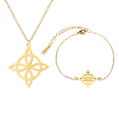 Boszorkánycsomó Ékszerkészletek Női Nyaklánc Boszorkányság védelem Amulett karkötő Fülbevaló Gyűrűk Kiegészítő szett Valentin-napi ajándék