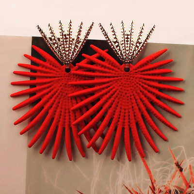 Νέα υπερβολικά μεγάλα σκουλαρίκια για γυναίκες Ακανόνιστο γεωμετρικό σκουλαρίκι από κράμα ψευδαργύρου Μόδα γυναικεία κοσμήματα Δώρα αποκριών κόκκινο πράσινο