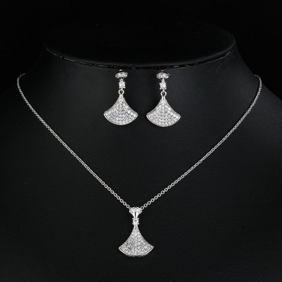 Seturi de colier de cercei de cristal cu zirconiu pătrat de culoare albă de lux pentru femei, la modă, set de bijuterii de nuntă de mireasă