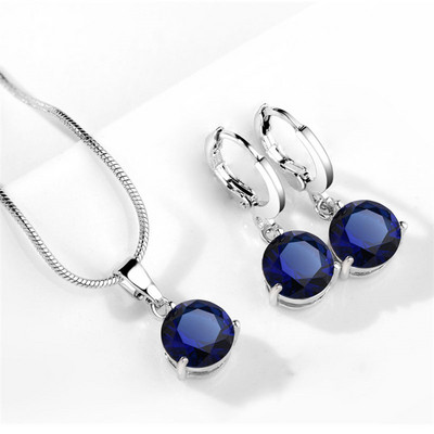 Seturi de colier de cercei de cristal cu zirconiu pătrat de culoare albă de lux pentru femei, la modă, set de bijuterii de nuntă de mireasă