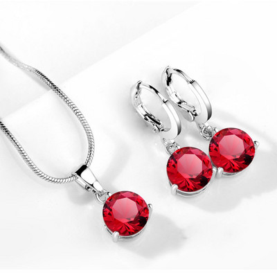 Seturi de colier de cercei de cristal cu zirconiu pătrat de culoare albă de lux pentru femei, la modă, set de bijuterii de nuntă de mireasă