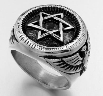 Personalitate retro Diavolul Satana Pentagramă Inel Gotic Punk Minimalist Ștampilă Bijuterii pentru bărbați Accesorii Cadou En-gros