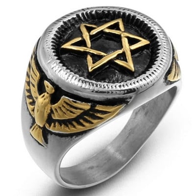 Personalitate retro Diavolul Satana Pentagramă Inel Gotic Punk Minimalist Ștampilă Bijuterii pentru bărbați Accesorii Cadou En-gros