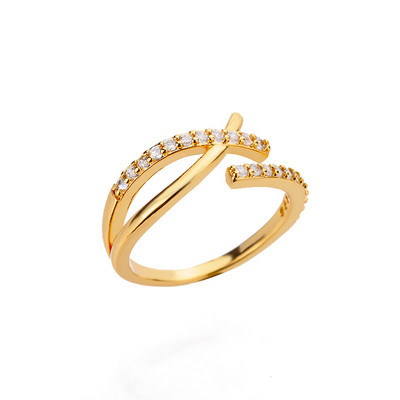 Kreatív levél ág alakú gyűrűk női cirkon nyitott állítható gyűrűs ujjak luxus esküvői parti lány ékszerek Anillos