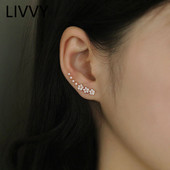 LIVVY New Fashion Cerceu tip aur roz pentru femei Zircon cu flori Bijuterii simple lucrate manual Preveni alergiile
